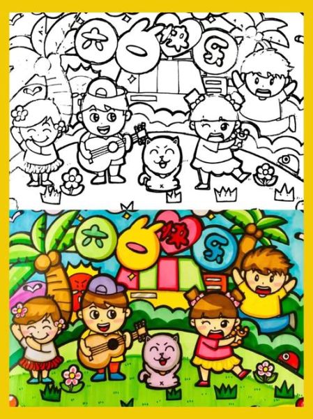 六一绘画图片大全集_适合孩子临摹吗