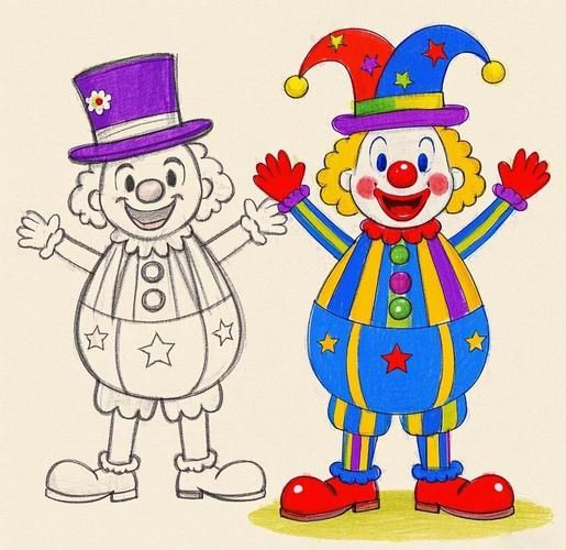小丑图画图片大全_小丑绘画素材哪里找