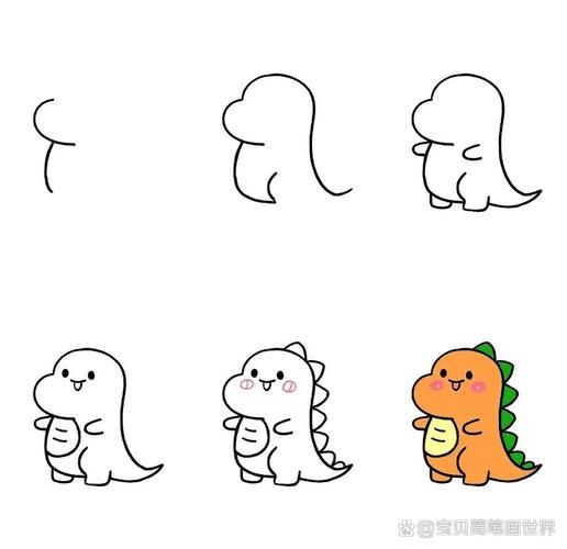 恐龙简笔画怎么画_恐龙简笔画大全图片