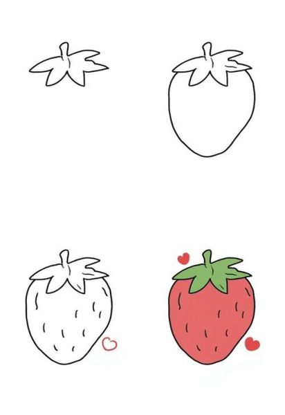 草莓园图片大全简笔画_怎么画草莓园