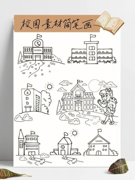 学校简笔画图片大全_怎么画