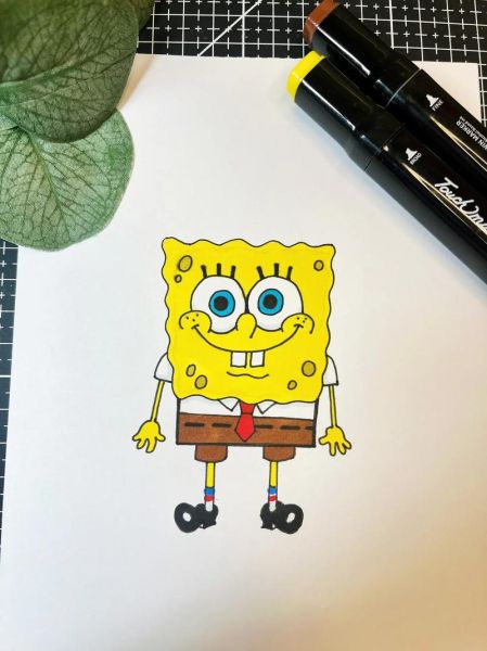 海绵宝宝简体画怎么画_海绵宝宝简笔画步骤
