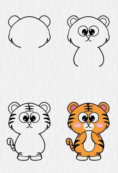 老虎宝宝简笔画怎么画_老虎宝宝简笔画步骤