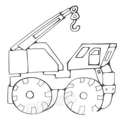 吊车简笔画怎么画_吊车简笔画图片大全